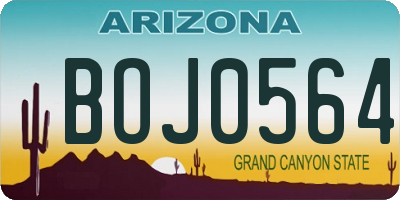 AZ license plate BOJ0564