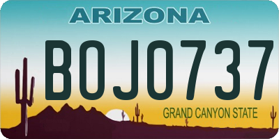 AZ license plate BOJ0737