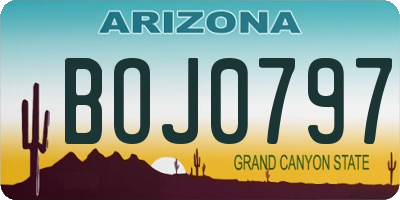 AZ license plate BOJ0797
