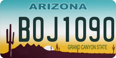 AZ license plate BOJ1090