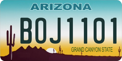 AZ license plate BOJ1101