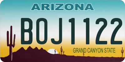 AZ license plate BOJ1122