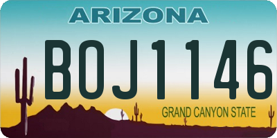 AZ license plate BOJ1146