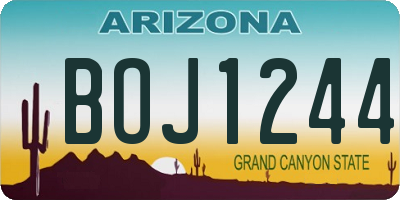 AZ license plate BOJ1244