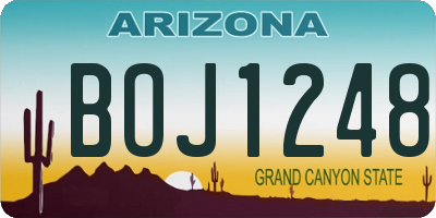 AZ license plate BOJ1248