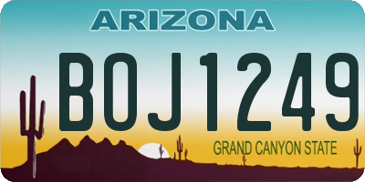 AZ license plate BOJ1249