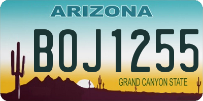AZ license plate BOJ1255
