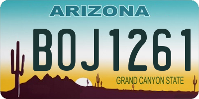 AZ license plate BOJ1261