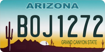 AZ license plate BOJ1272