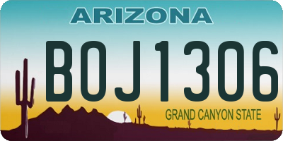 AZ license plate BOJ1306