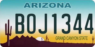 AZ license plate BOJ1344