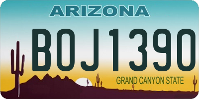 AZ license plate BOJ1390