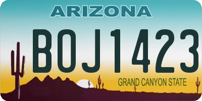 AZ license plate BOJ1423