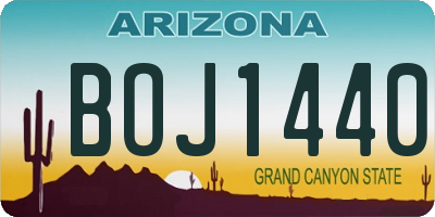 AZ license plate BOJ1440