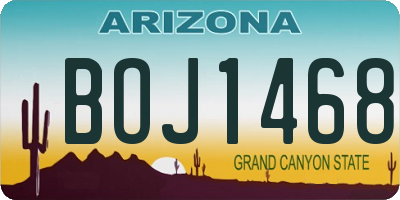 AZ license plate BOJ1468