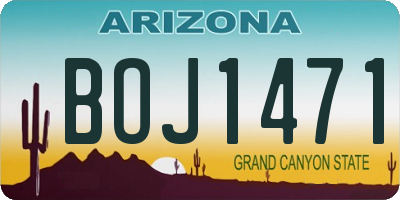 AZ license plate BOJ1471