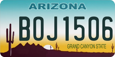 AZ license plate BOJ1506