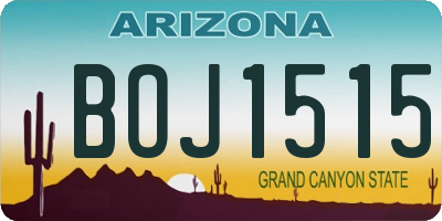 AZ license plate BOJ1515