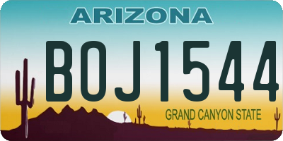 AZ license plate BOJ1544