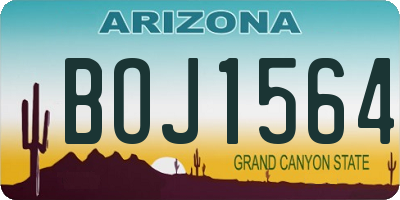 AZ license plate BOJ1564