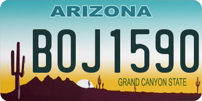 AZ license plate BOJ1590