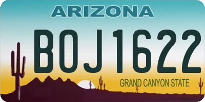 AZ license plate BOJ1622