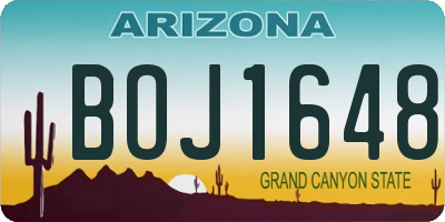AZ license plate BOJ1648