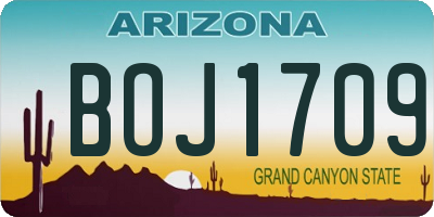 AZ license plate BOJ1709