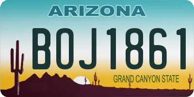 AZ license plate BOJ1861