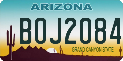 AZ license plate BOJ2084