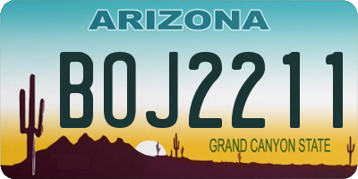 AZ license plate BOJ2211