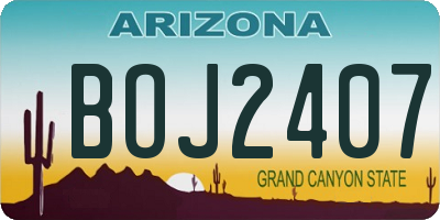 AZ license plate BOJ2407