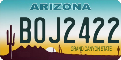 AZ license plate BOJ2422