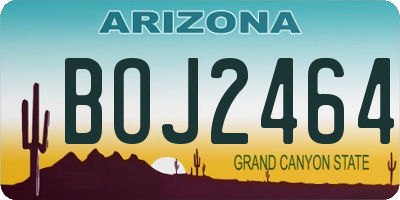 AZ license plate BOJ2464