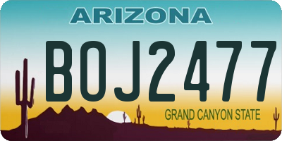 AZ license plate BOJ2477