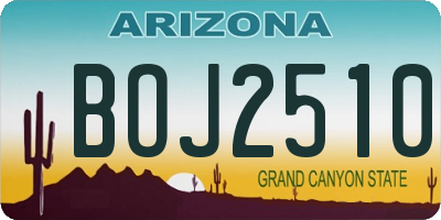 AZ license plate BOJ2510