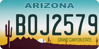 AZ license plate BOJ2579