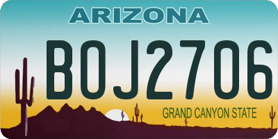 AZ license plate BOJ2706