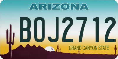 AZ license plate BOJ2712