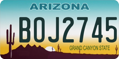 AZ license plate BOJ2745