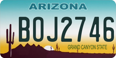 AZ license plate BOJ2746