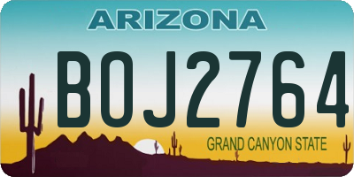 AZ license plate BOJ2764