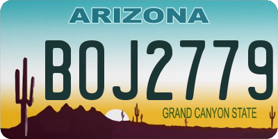 AZ license plate BOJ2779