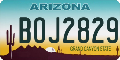 AZ license plate BOJ2829