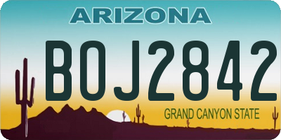 AZ license plate BOJ2842