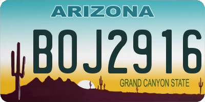 AZ license plate BOJ2916