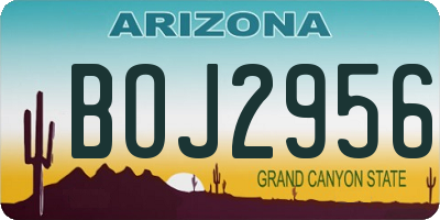 AZ license plate BOJ2956