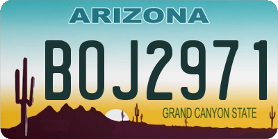 AZ license plate BOJ2971