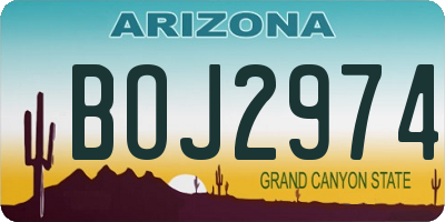 AZ license plate BOJ2974