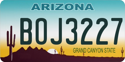 AZ license plate BOJ3227